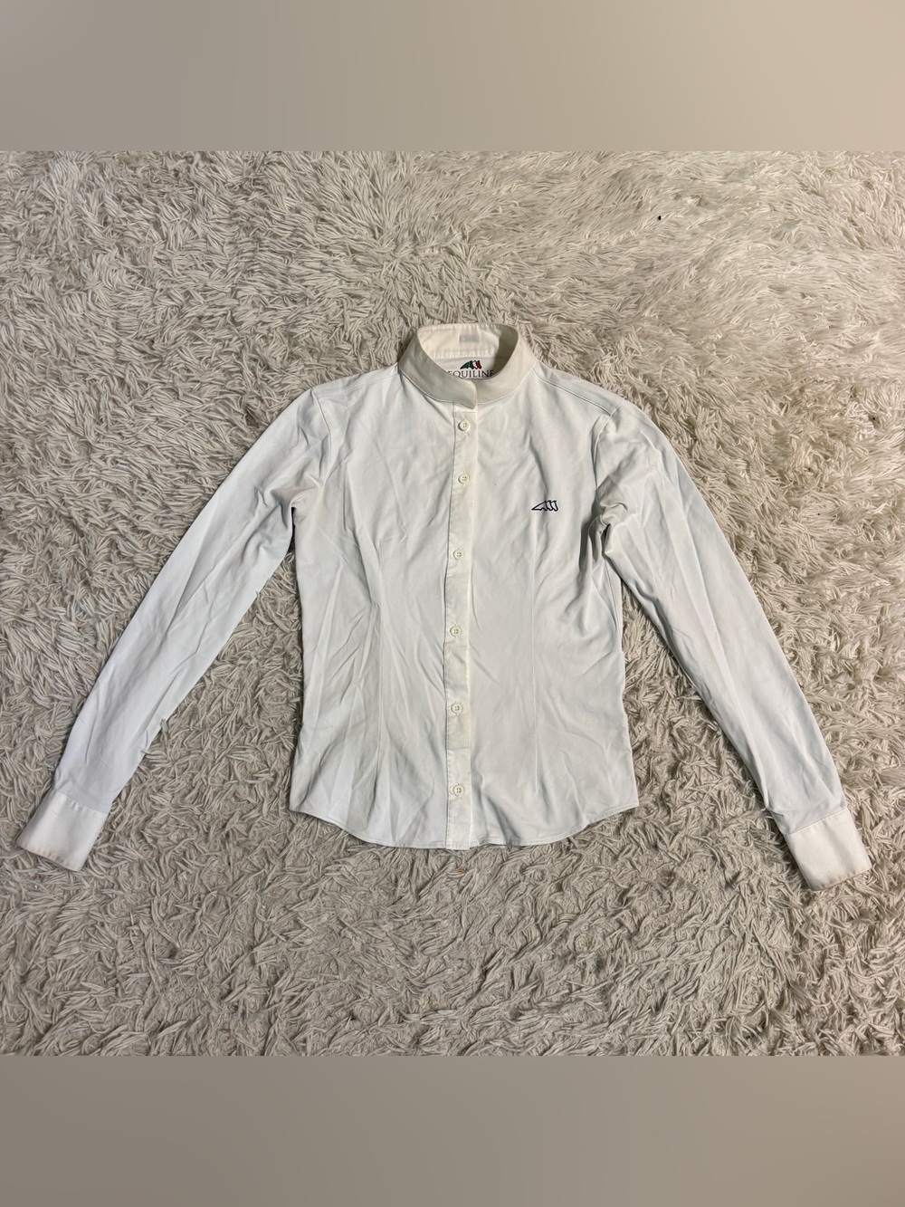 Women’s Size IT38 White Equiline Long Sleeve Horseback Riding Show Shirt